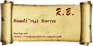 Reményi Barna névjegykártya