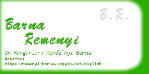 barna remenyi business card